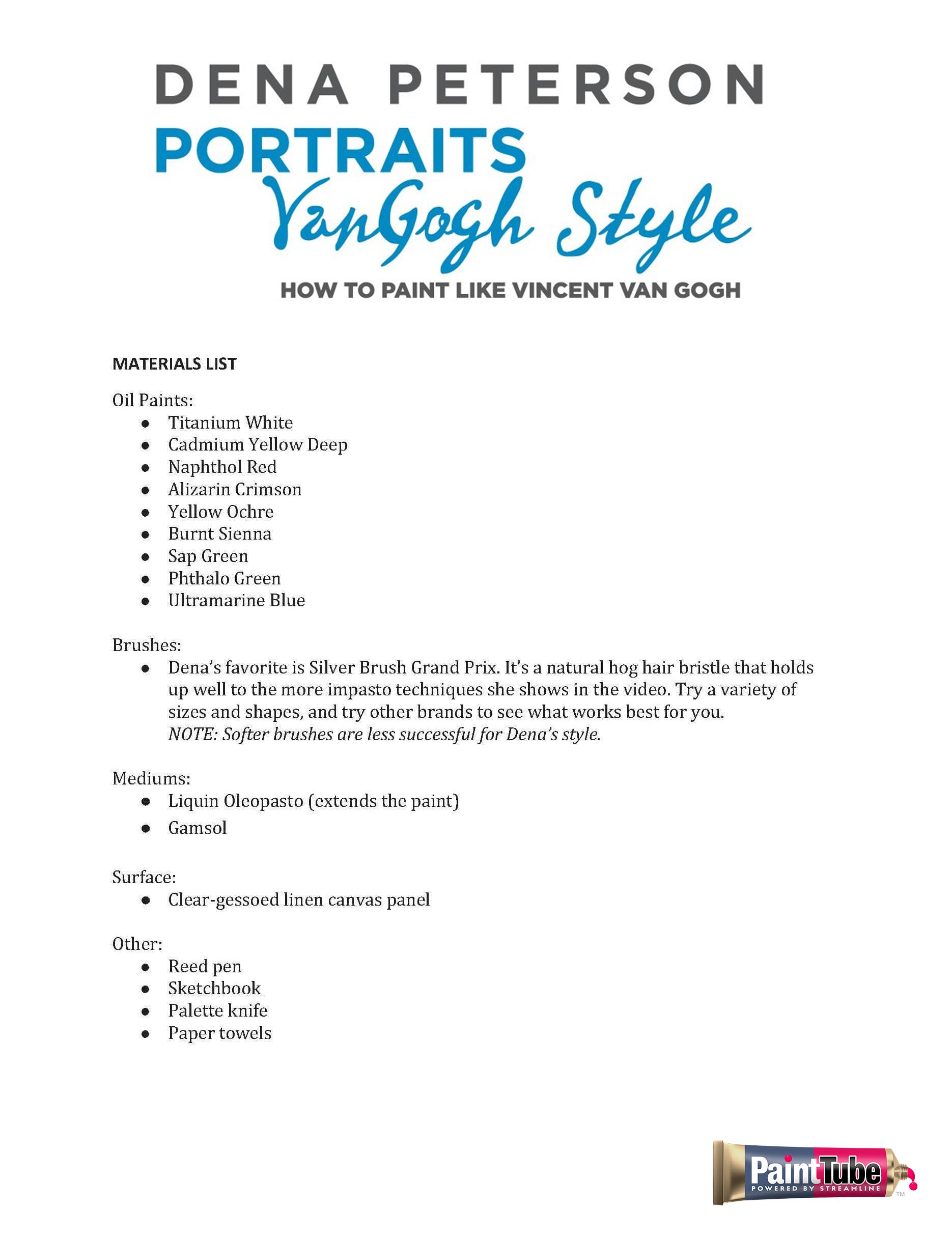 Dena Peterson: Portraits Van Gogh Style