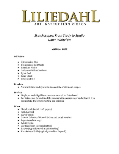 Dawn Whitelaw: Sketchscapes - From Study to Studio